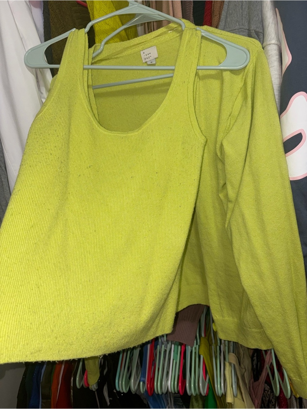 a new day Lime Green Knit Tank